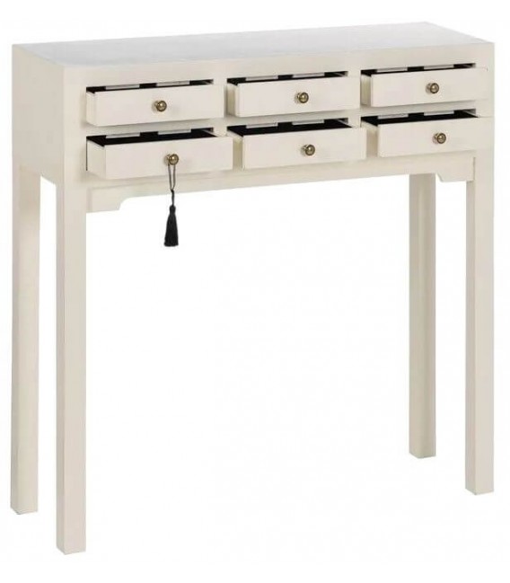 CONSOLA 85 X 26 X 85 TURCA MADERA LACADA EN BLANCO
