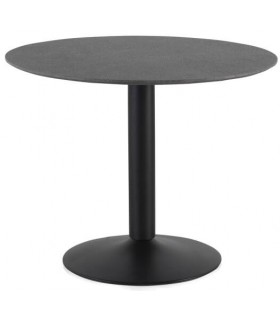 MESA DE COMEDOR 100 Ø X 76 RONLE METAL Y MELAMINA NEGRA