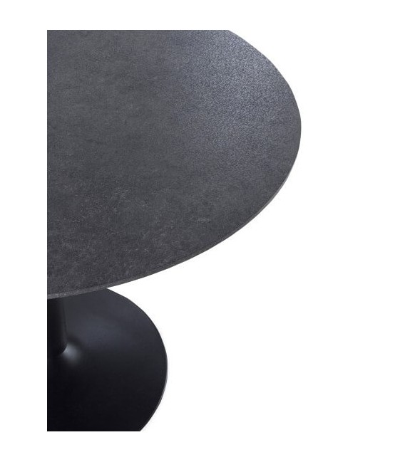 MESA DE COMEDOR 100 Ø X 76 RONLE METAL Y MELAMINA NEGRA