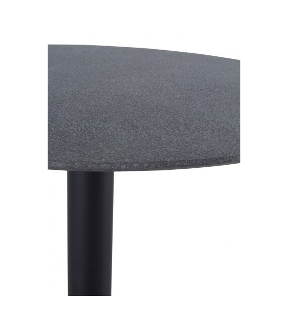 MESA DE COMEDOR 100 Ø X 76 RONLE METAL Y MELAMINA NEGRA