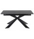 MESA DE COMEDOR EXTENSIBLE 160 X 90 X 76 METAL Y CERAMICA NEGRA