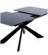 MESA DE COMEDOR EXTENSIBLE 160 X 90 X 76 METAL Y CERAMICA NEGRA