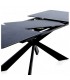 MESA DE COMEDOR EXTENSIBLE 160 X 90 X 76 METAL Y CERAMICA NEGRA