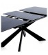 MESA DE COMEDOR EXTENSIBLE 160 X 90 X 76 METAL Y CERAMICA NEGRA