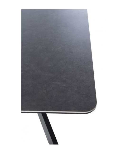 MESA DE COMEDOR EXTENSIBLE 160 X 90 X 76 METAL Y CERAMICA NEGRA