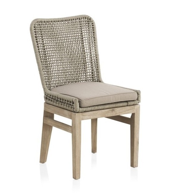 SILLA 51X 58 X 94 OLEA MADERA NATURAL CUERDA Y TEXTIL