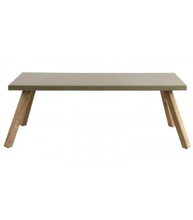MESA DE COMEDOR 200 X 90 X 75 OLEA MADERA NATURAL CEMENTO TOPO