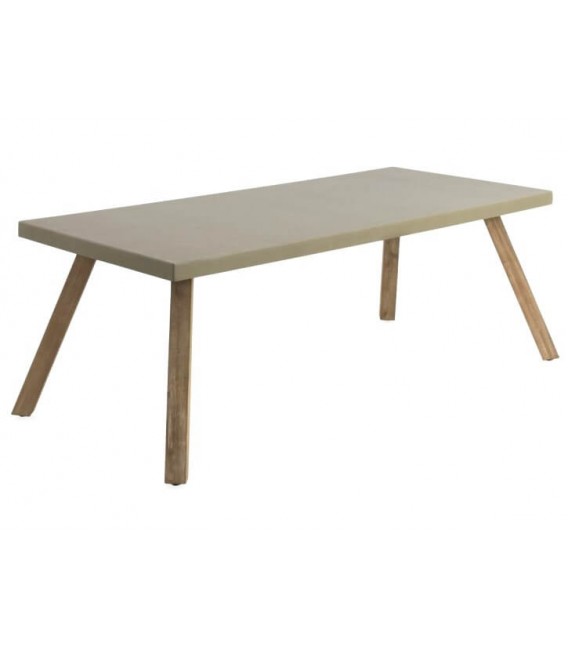 MESA DE COMEDOR 200 X 90 X 75 OLEA MADERA NATURAL CEMENTO TOPO