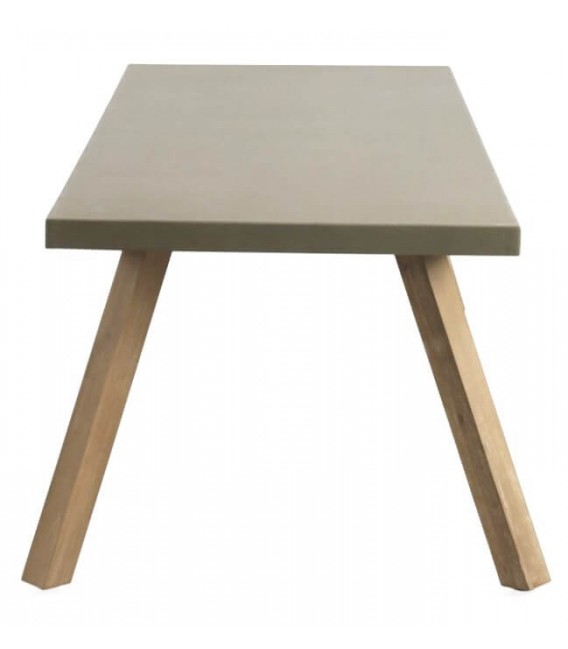 MESA DE COMEDOR 200 X 90 X 75 OLEA MADERA NATURAL CEMENTO TOPO