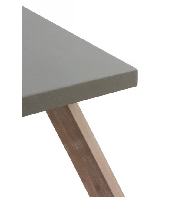 MESA DE COMEDOR 200 X 90 X 75 OLEA MADERA NATURAL CEMENTO TOPO