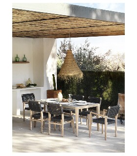 SILLA 46 X 57 X 83 MALGAS MADERA NATURAL CUERDA NEGRA