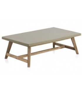 MESA DE CENTRO 120 X 70 X 38 OLEA MADERA NATURAL CEMENTO TOPO