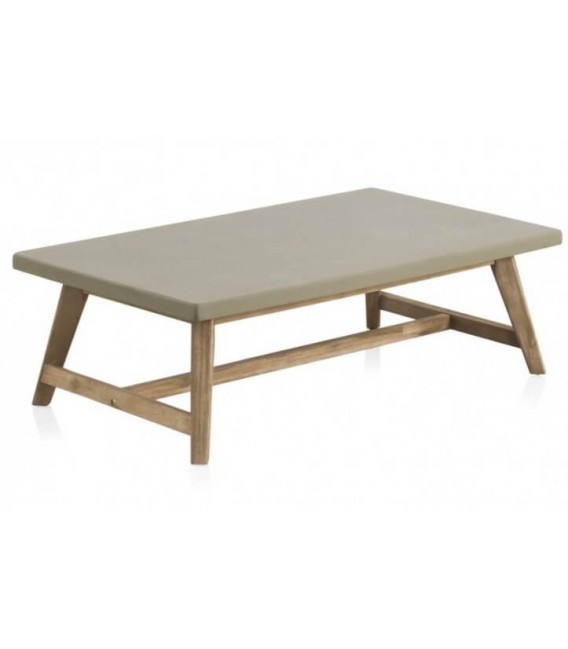 MESA DE CENTRO 120 X 70 X 38 OLEA MADERA NATURAL CEMENTO TOPO