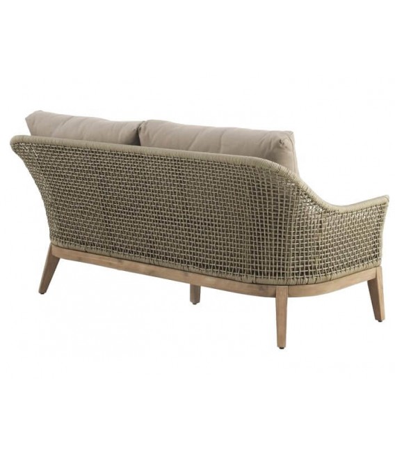 SOFA 3 PLAZAS 232 X 87 X 81 OLEA MADERA Y CUERDA SINTETICA TOPO