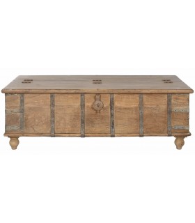 MESA DE CENTRO 158 X 85 X 54 TATUM MADERA NATURAL METAL VINTAGE