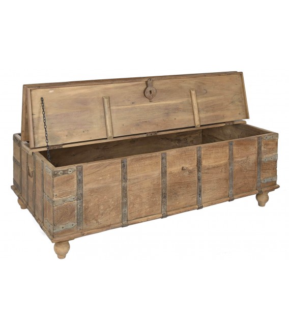 MESA DE CENTRO 158 X 85 X 54 TATUM MADERA NATURAL METAL VINTAGE