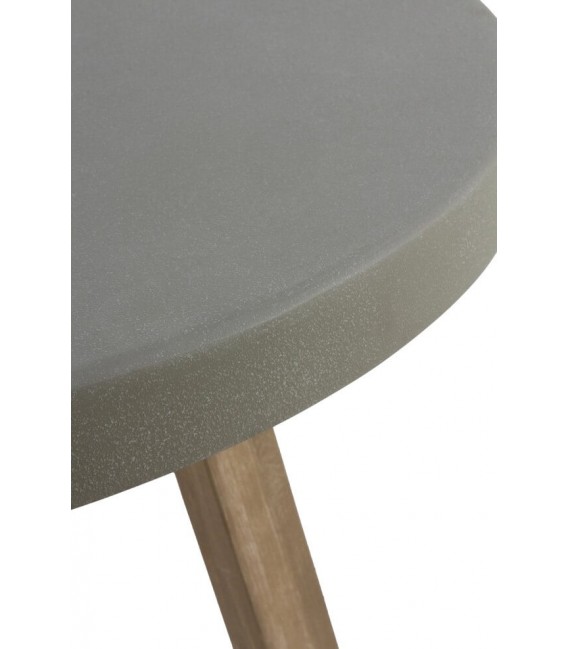 MESA DE COMEDOR 118 Ø X 75 OLEA MADERA NATURAL CEMENTO TOPO