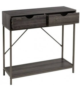 CONSOLA 80 X 30 X 75 WINIE MDF GRIS METAL NEGRO