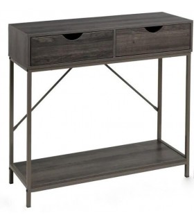 CONSOLA 80 X 30 X 75 WINIE MDF GRIS METAL NEGRO