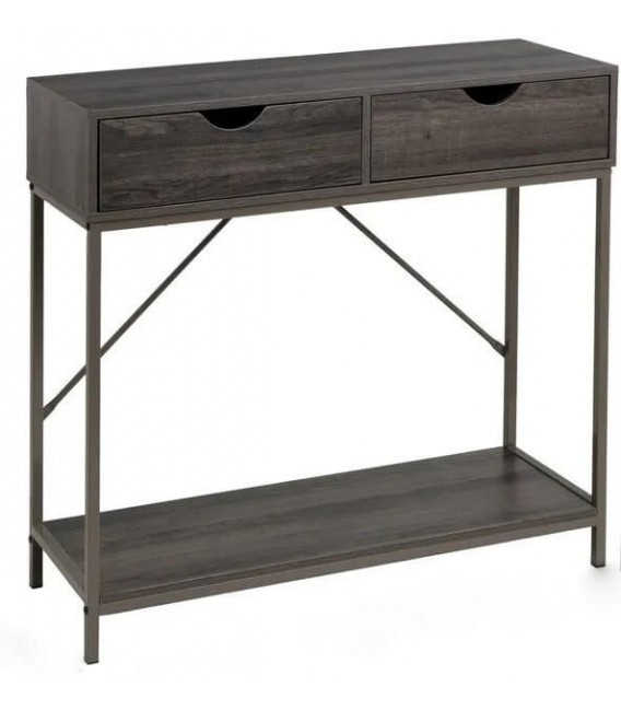 CONSOLA 80 X 30 X 75 WINIE MDF GRIS METAL NEGRO