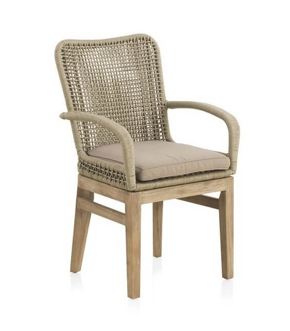 SILLON COMEDOR 57 X 59 X 94 OLEA MADERA NATURAL CUERDA Y TEXTIL