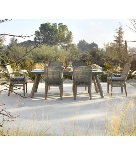 SILLON COMEDOR 57 X 59 X 94 OLEA MADERA NATURAL CUERDA Y TEXTIL