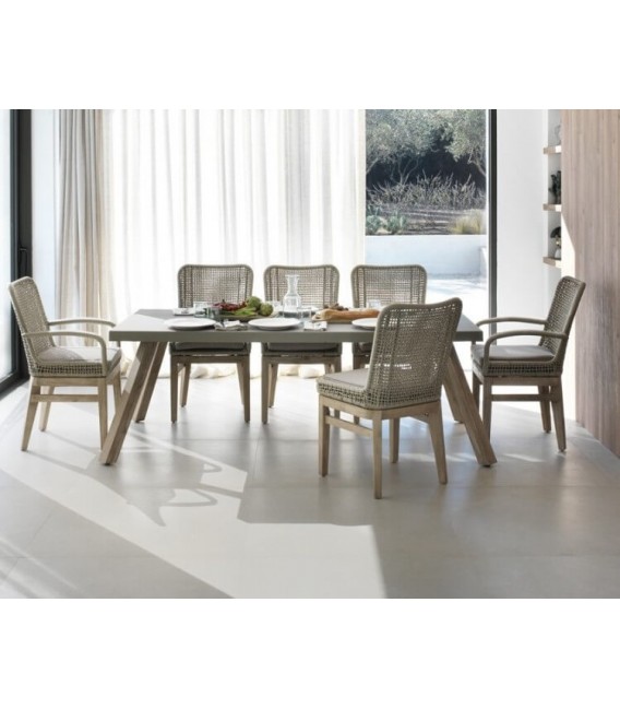 SILLON COMEDOR 57 X 59 X 94 OLEA MADERA NATURAL CUERDA Y TEXTIL