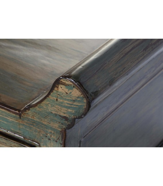 BANCO PIE DE CAMA 179 X 43 X 58 PANLIO MADERA DECAPADA EN VERDE