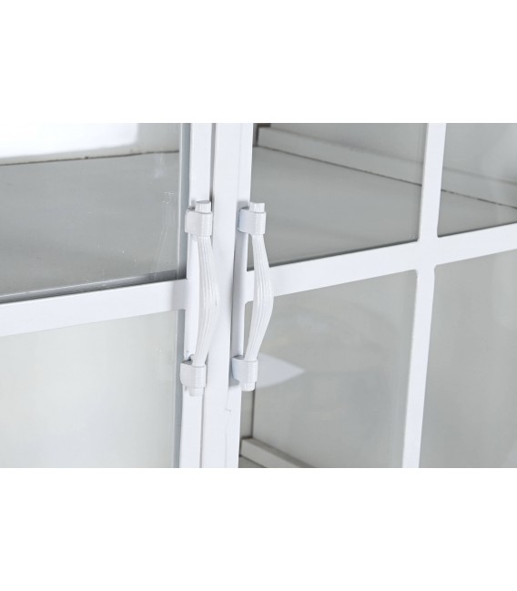 VITRINA 170 X 45 X 200 JULIUS MADERA DECAPADA EN BLANCO Y METAL