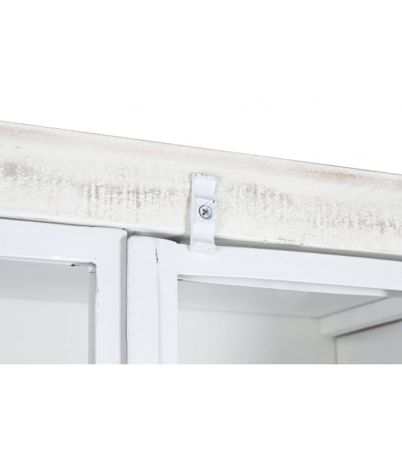 VITRINA 170 X 45 X 200 JULIUS MADERA DECAPADA EN BLANCO Y METAL