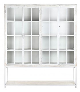 VITRINA 170 X 45 X 200 JULIUS MADERA DECAPADA EN BLANCO Y METAL