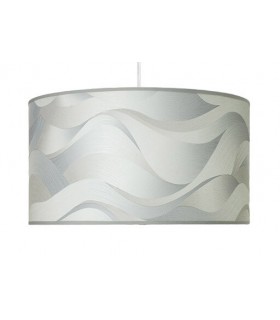 LAMPARA DE TECHO 40 Ø X 105 OLAS TEXTIL PLATA Y BLANCO