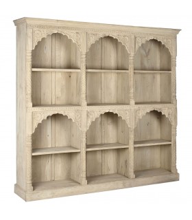 ESTANTERIA 204 X 38 X 196 ALHAMBRA MADERA TALLADA NATURAL