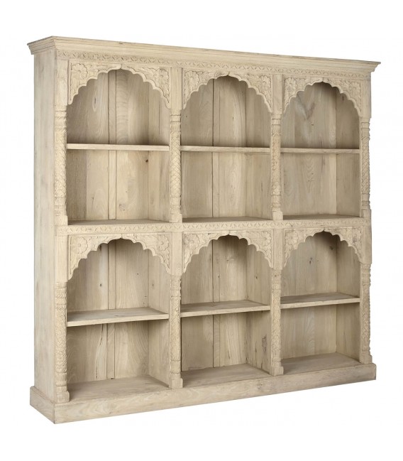 ESTANTERIA 204 X 38 X 196 ALHAMBRA MADERA TALLADA NATURAL