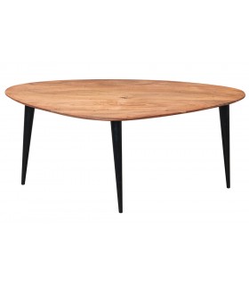 MESA DE CENTRO 85 X 43 X 36 MADERA NATURAL METAL NEGRO