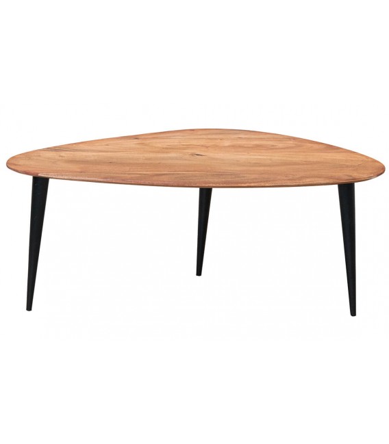 MESA DE CENTRO 85 X 43 X 36 MADERA NATURAL METAL NEGRO