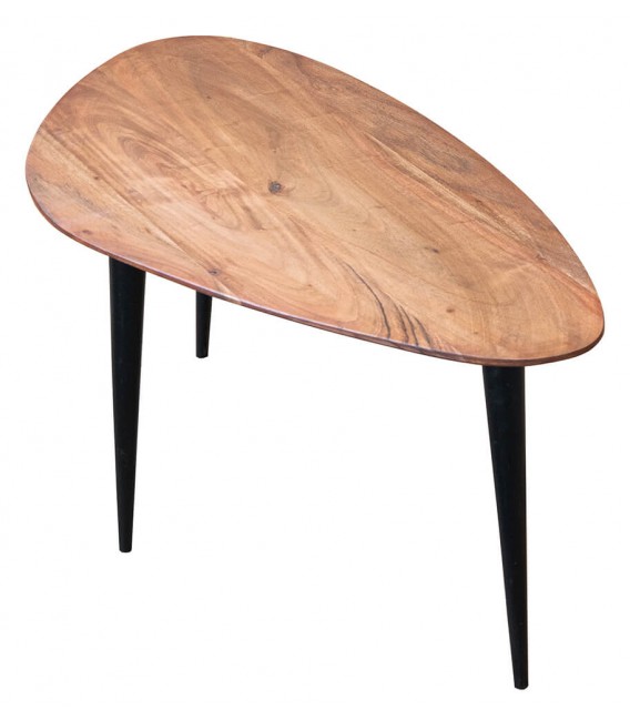 MESA DE CENTRO 85 X 43 X 36 MADERA NATURAL METAL NEGRO