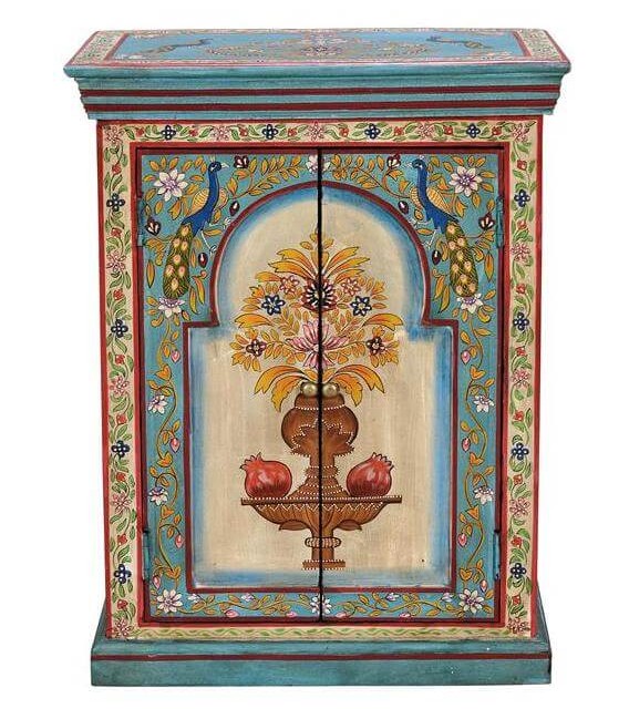 MESITA DE NOCHE 54 X 34 X 68 GRANADA MADERA DECORADA A MANO