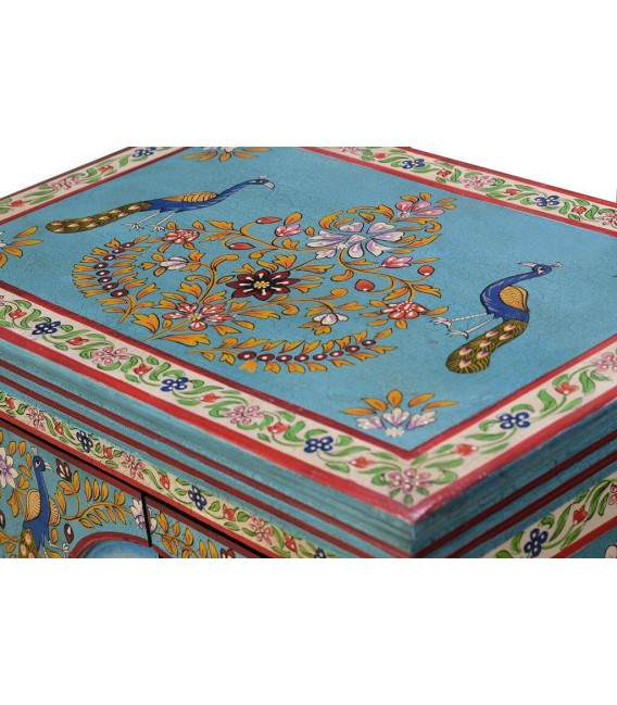 MESITA DE NOCHE 54 X 34 X 68 GRANADA MADERA DECORADA A MANO