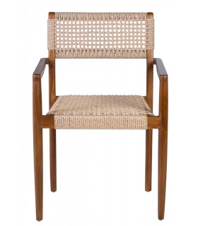 SILLON COMEDOR 53 X 51 X 80 LOVE MADERA TECA CUERDA NATURAL