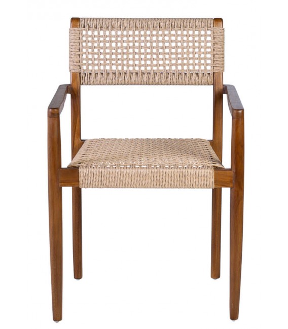 SILLON COMEDOR 53 X 51 X 80 LOVE MADERA TECA CUERDA NATURAL