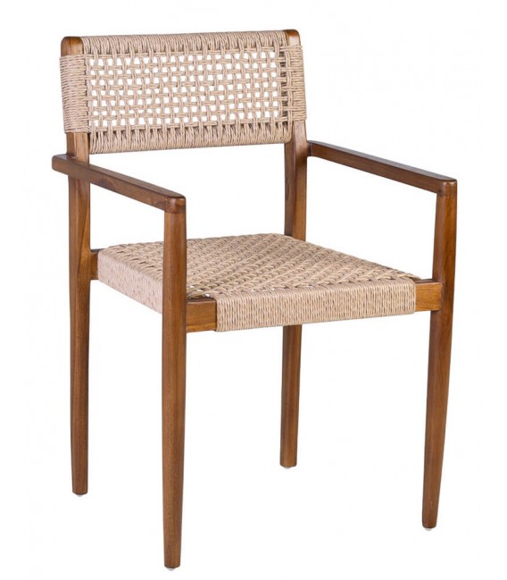 SILLON COMEDOR 53 X 51 X 80 LOVE MADERA TECA CUERDA NATURAL