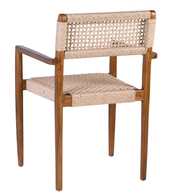 SILLON COMEDOR 53 X 51 X 80 LOVE MADERA TECA CUERDA NATURAL