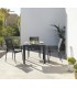 MESA DE COMEDOR 90 X 90 X 75 ALUMINIO GRIS DEKTON NEGRO EXTERIOR