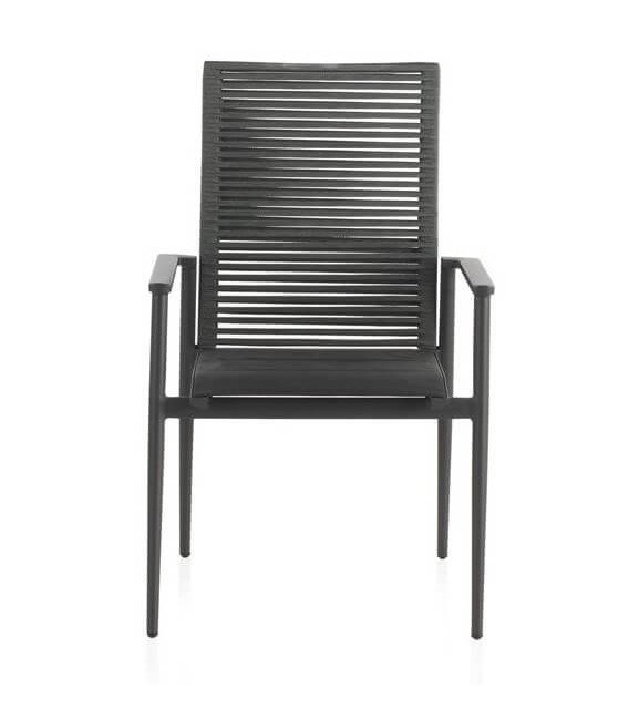 SILLON COMEDOR 61 X 63 X 94 TARIO ALUMINIO GRIS CUERDA VERDE