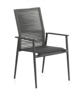 SILLON COMEDOR 61 X 63 X 94 TARIO ALUMINIO GRIS CUERDA VERDE