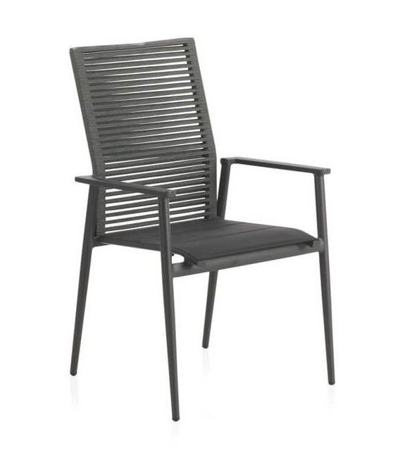 SILLON COMEDOR 61 X 63 X 94 TARIO ALUMINIO GRIS CUERDA VERDE