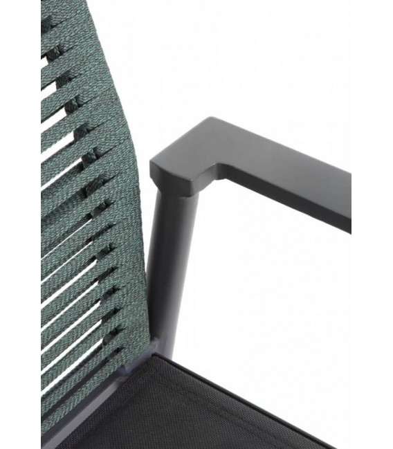SILLON COMEDOR 61 X 63 X 94 TARIO ALUMINIO GRIS CUERDA VERDE