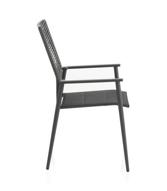 SILLON COMEDOR 61 X 63 X 94 TARIO ALUMINIO GRIS CUERDA VERDE