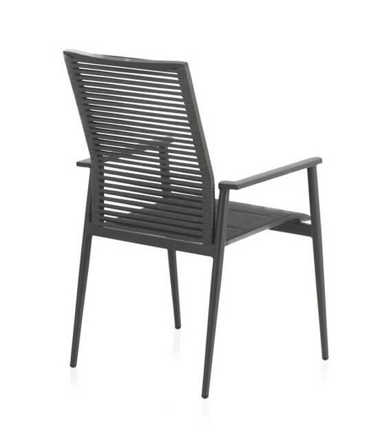 SILLON COMEDOR 61 X 63 X 94 TARIO ALUMINIO GRIS CUERDA VERDE